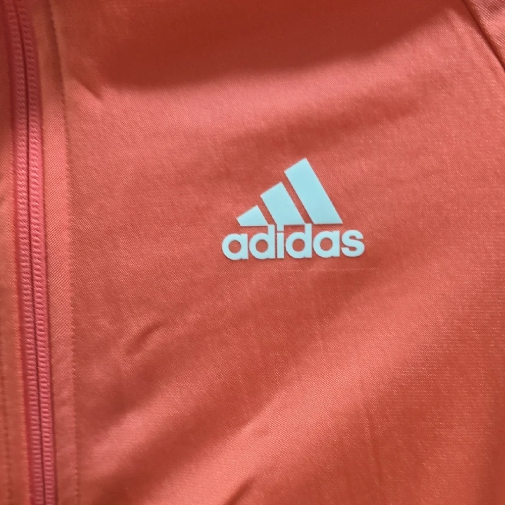 Adidas Pink/Coral Zip-Up Jacket with White Stripes Woman's Size XS - Picture 7 of 13